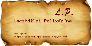 Laczházi Polixéna névjegykártya